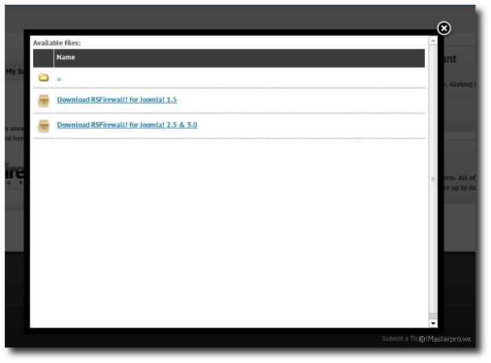 Загрузка компонента RSFirewall