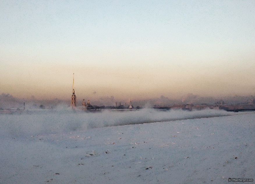 St. Petersburg, Russia: View of the Peter-Pavel Fortress in winter