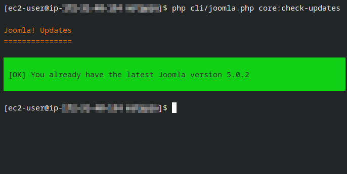 Joomla CLI. Проверка обновлений Joomla 4 и Joomla 5